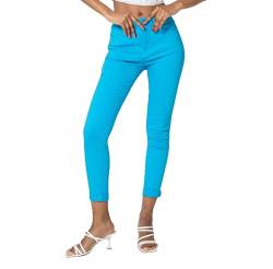 Nina Carter P056 Damen Jeanshosen Skinny Fit Jeans High Waist (Türkisblau (P109-51), L) von Nina Carter