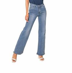 Nina Carter P080 Damen Jeanshosen Flared Bootcut High Waist Jeans, Hellblau (P080-5), XS von Nina Carter