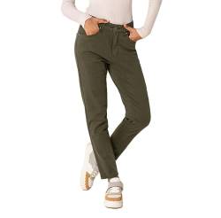 Nina Carter P210 Damen Mom Jeans High Waist Jeanshosen Used-Look Stretchjeans, Khaki (P210-2), L von Nina Carter