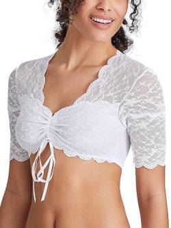 Nina von C Dirndlbluse 48463971 Weiss Spitze halbarm Größe 32 von Nina von C