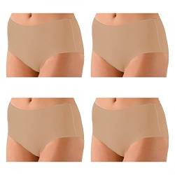 Nina von C. 4 x Damen Basic Short Pant Boxer Slip Sport Farben zur Auswahl, Grösse:L - 40;Farbe:Caramel/Nude von Nina von C.