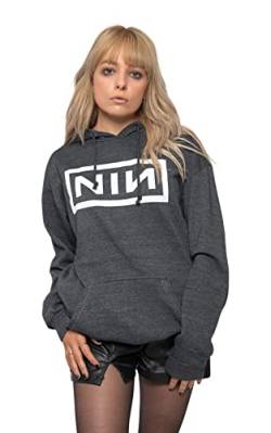 Nine Inch Nails Kapuzenpullover Classic Band Logo offiziell Unisex Charcoal Grau XL von Nine Inch Nails