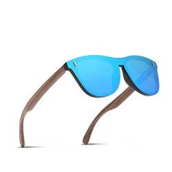 Ninesun Polarisierte Holzsonnenbrille für Männer und Frauen UV-Schutz Trendy Outdoor für Autofahrerbrille K578 (Blue) von Ninesun