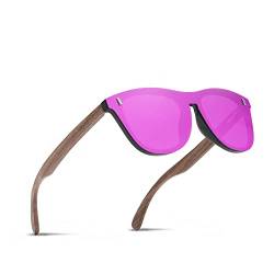 Ninesun Polarisierte Holzsonnenbrille für Männer und Frauen UV-Schutz Trendy Outdoor für Autofahrerbrille K578 (Purple) von Ninesun
