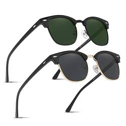 Ninesun verspiegelte halbrandlose polarisierte Sonnenbrille für Männer und Frauen Trendy Outdoor für Reisebrillen K129 (Schwarz G15/Schwarzgold) von Ninesun