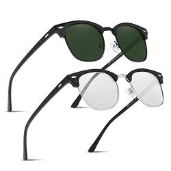 Ninesun verspiegelte halbrandlose polarisierte Sonnenbrille für Männer und Frauen Trendy Outdoor für Reisebrillen K129 (Schwarz G15/Silber Silber) von Ninesun