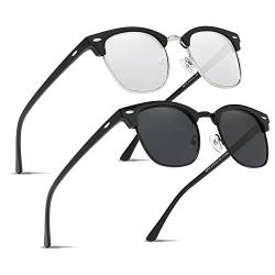 Ninesun verspiegelte halbrandlose polarisierte Sonnenbrille für Männer und Frauen Trendy Outdoor für Reisebrillen K129 (Schwarz Schwarz/Silber Silber) von Ninesun