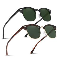 Ninesun verspiegelte halbrandlose polarisierte Sonnenbrille für Männer und Frauen Trendy Outdoor für Reisebrillen K129 (Schwarzes G15/Schwarzer Leopard) von Ninesun