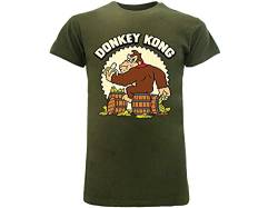 Fashion UK T-Shirt Donkey Kong Super Mario Bros Original Dunkelgrün, Grün Small von Nintendo