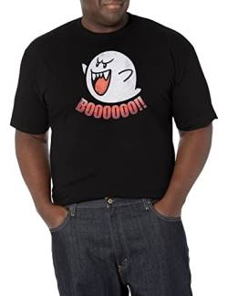 Nintendo Herren Boo Ghost T-Shirt, Schwarz, 4XL Größen Tall von Nintendo