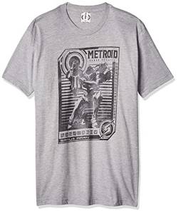 Nintendo Herren Graphic Tees Hemd, Grau // Posted Metroid, L von Nintendo