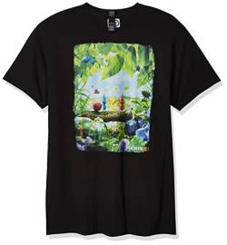 Nintendo Herren Pikmin 3 Tree Group Shot Game Poster T-Shirt, schwarz, Klein von Nintendo