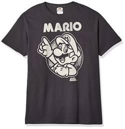 Nintendo Herren So Mario T-Shirt, Dunkelgrau, XL von Nintendo