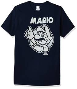 Nintendo Herren So Mario T-Shirt, Marineblau, L von Nintendo