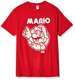 Nintendo Herren So Mario T-Shirt, Rot/Ausflug, einfarbig (Getaway Solids), Mittel von Nintendo