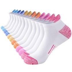 Niofind Sneaker Socken Damen 6 Paar Füßlinge Baumwolle Sportsocken Atmungsaktives Kurz Anti-Blasen Socken Damen Gepolsterte Laufsocken 35-38/39-42 von Niofind