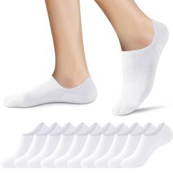 Niofind Sneaker Socken Damen Füßlinge Herren 10 Paar Füsslinge Unisex Atmungsaktiv Unsichtbare Kurze No Show Socken Baumwolle Rutschfeste Footies Silikonpad Verhindert Verrutschen 39-42 (Weiß) von Niofind