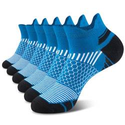 Niofind Socken Herren 47-50,Sneaker Socken Herren Sportsocken Atmungsaktive Gepolsterte Baumwolle Anti-Blasen Laufsocken für Sport Wandern Workout Fitness Gehen Radfahren Multipack 6 Paar von Niofind