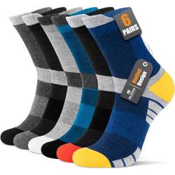 Niofind Socken Herren Damen 43-46 37-42, 6 Paar Baumwolle Sportsocken, Wandersocken, Arbeitssocken, Atmungsaktiv Tennissocken, Laufsocken, Elastische Sneaker Socken Herren mit Dicke Frotteesohle von Niofind