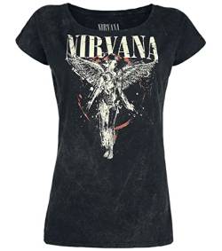 Nirvana Angel Frauen T-Shirt Charcoal M 100% Baumwolle Band-Merch, Bands von Nirvana