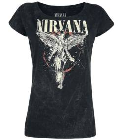 Nirvana Angel Frauen T-Shirt Charcoal S 100% Baumwolle Band-Merch, Bands von Nirvana