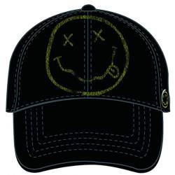 Nirvana Baseball Cap Smiley Face Band Log Distressed Nue offiziell von Nirvana