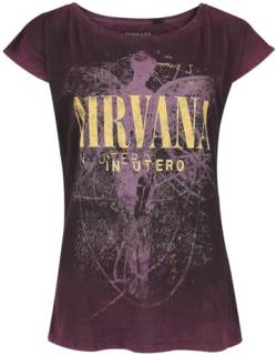 Nirvana In Utero Dye Frauen T-Shirt weinrot L 100% Baumwolle Band-Merch, Bands von Nirvana