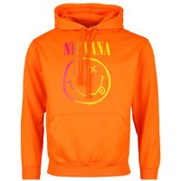 Nirvana Kapuzenpullover - Rainbow Logo - S bis L - für Männer - Größe S - orange  - Lizenziertes Merchandise! von Nirvana