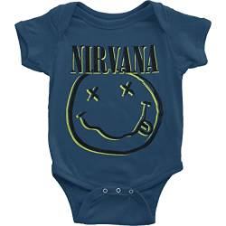 Nirvana Kids Baby Grow: Inverse Smiley - 12 - 18 Months - Blue von Nirvana