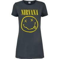 Nirvana Kurzes Kleid - Amplified Collection - Smiley - S bis XXL - für Damen - Größe M - charcoal  - Lizenziertes Merchandise! von Nirvana