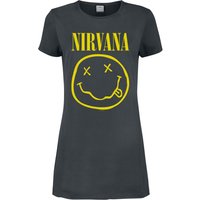 Nirvana Kurzes Kleid - Amplified Collection - Smiley - S bis XXL - für Damen - Größe XL - charcoal  - Lizenziertes Merchandise! von Nirvana