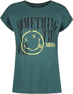 Nirvana Something In The Way Frauen T-Shirt blau L 100% Baumwolle Band-Merch, Bands von Nirvana