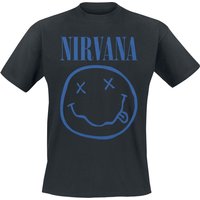 Nirvana T-Shirt - Blue Smiley - S bis XXL - für Männer - Größe M - schwarz  - Lizenziertes Merchandise! von Nirvana