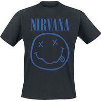 Nirvana T-Shirt - Blue Smiley - S bis XXL - für Männer - Größe S - schwarz  - Lizenziertes Merchandise! von Nirvana