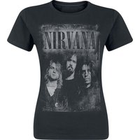 Nirvana T-Shirt - Faded Faces - S bis XL - für Damen - Größe L - schwarz  - Lizenziertes Merchandise! von Nirvana