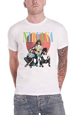 Nirvana T Shirt Heart Band Logo Nue offiziell Unisex Weiß L von Nirvana