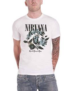 Nirvana T Shirt Heart Shaped Box Band Logo Nue offiziell Unisex Weiß L von Nirvana