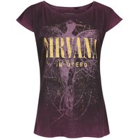 Nirvana T-Shirt - In Utero Dye - S bis XXL - für Damen - Größe M - weinrot  - Lizenziertes Merchandise! von Nirvana