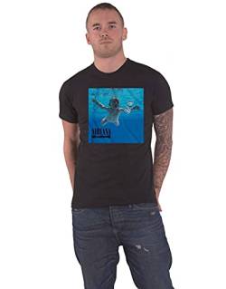 Nirvana T Shirt Nevermind Album Cover Band Logo Nue offiziell Herren Schwarz L von Nirvana