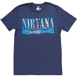 Nirvana T Shirt Nevermind Band Logo Nue offiziell Herren Navy Blau von Nirvana