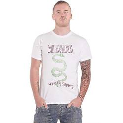 Nirvana T Shirt Serve The Servants Band Logo Nue offiziell Weiß L von Nirvana