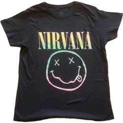 Nirvana T Shirt Sorbet Ray Smile Band Logo Nue offiziell Damen Boyfriend Fit M von Nirvana
