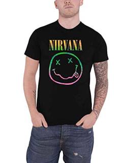 Nirvana T Shirt Sorbet Ray Smile Band Logo Nue offiziell Herren Schwarz S von Nirvana