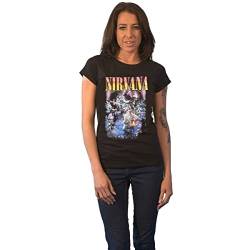 Nirvana T Shirt Unplugged Photo Band Logo Nue offiziell Damen Boyfriend Fit M von Nirvana