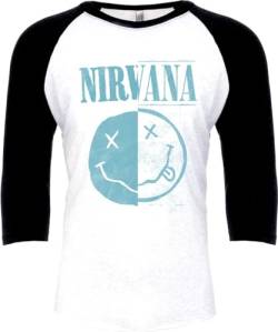 Nirvana Two Faced Männer Langarmshirt weiß/schwarz L 100% Baumwolle Band-Merch, Bands von Nirvana