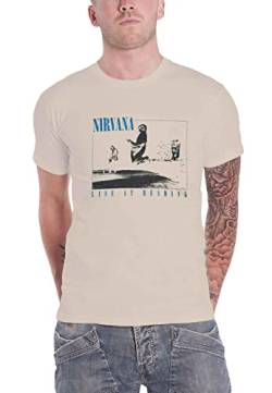 Nirvana Unisex Live at Reading Band Logo Official Mens Sand T-Shirt, Beige, XL von Nirvana