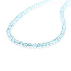 Blaue Topas Halskette für Damen natürliche Perlen 925er Sterlingsilber Schmuck – 48 cm von NirvanaIN