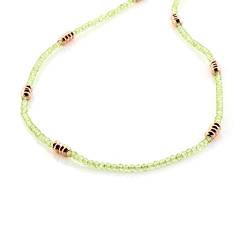 Peridot-Halskette aus Sterlingsilber, Edelstein-Perlen-Halskette, Geschenk für sie, grüne Stein-Halskette, Peridot-Schmuck für sie. von NirvanaIN