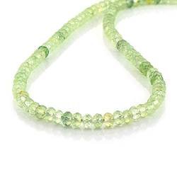 Prehnit Halskette für Frauen Natürliche Edelstein Perlen Handgefertigt Schöne Halskette mit 925 Silber Kette - 50cm von NirvanaIN