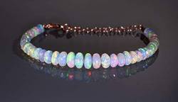 Rainbow Multi Fire Opal Top Qualität Armband 100% natürlicher Stein Sterling Silber Schmuck Rotgold vergoldet von NirvanaIN